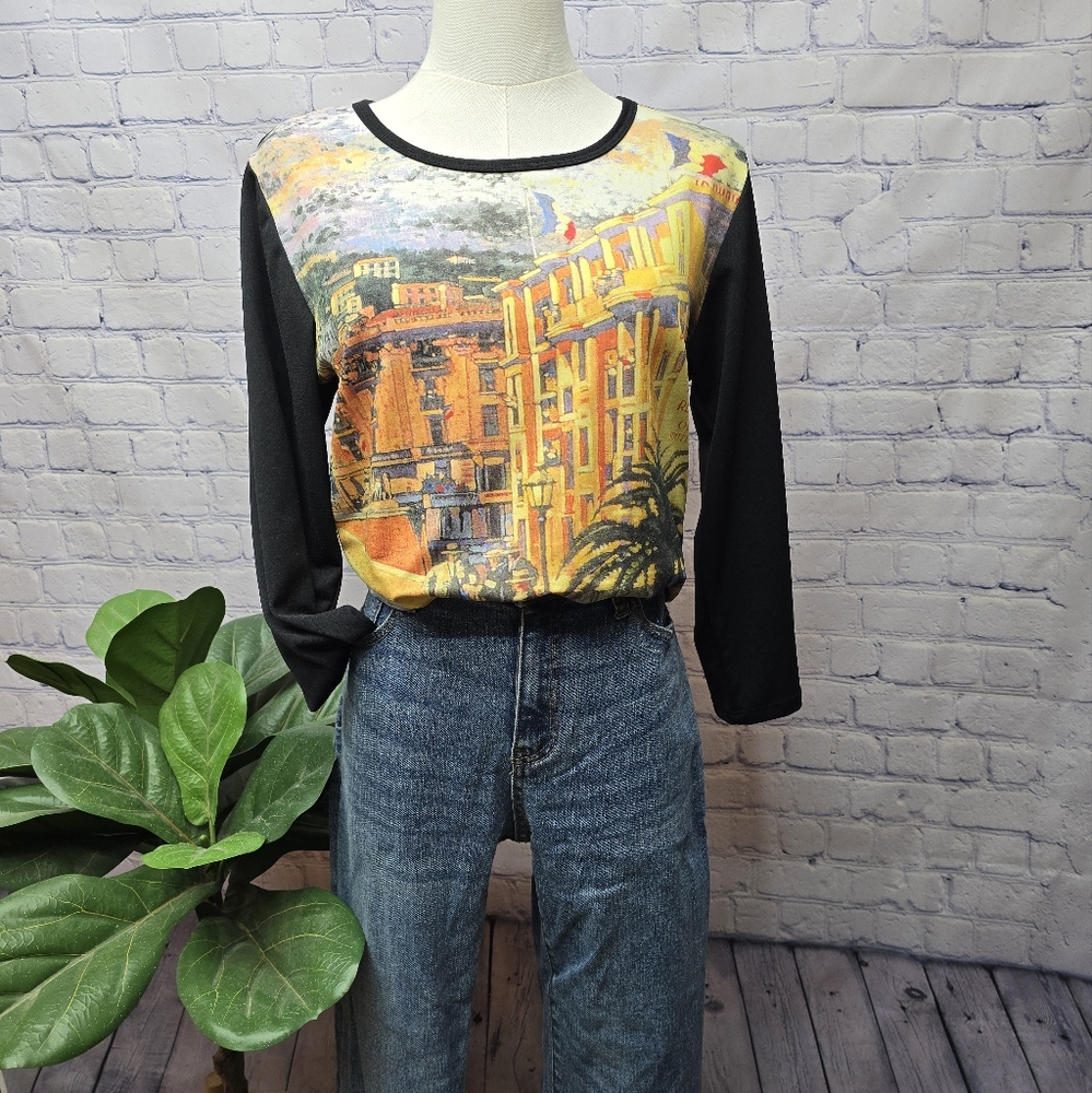 Y2K Susan Lawrence Monaco Grand Prix Art Top - Medium